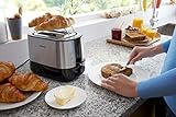 Philips HD2637/90 Toaster (7 Stufen, Brötchenaufsatz, Stopp-Taste, 1000 W, schwarz/edelstahl) - 4