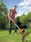 Black+Decker Elektro-Rasentrimmer (550 W, 30 cm Schnittbreite, E-Drive mit Zahnradantrieb, Autoselect-Technologie Einzelfaden 9 m, ᴓ 1,6 mm, automatische Fadenverlängerung) ST5530 - 2