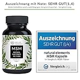 Der VERGLEICHSSIEGER 2018* MSM Kapseln - 365 vegane Kapseln - Laborgeprüft - 1600mg Methylsulfonylmethan (MSM) Pulver pro Tagesdosis - Ohne Magnesiumstearat, hochdosiert, hergestellt in Deutschland - 2