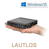 Mini-PC - lautlose CSL Narrow Box Ultra HD Compact/Win 10 - Silent-PC mit Intel-CPU 4X 2200MHz, 32GB SSD, 4GB RAM, Intel HD, AC WLAN, USB 3.1, HDMI, Bluetooth, Windows 10 - 2