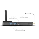 Mini-PC - CSL PC on a Stick Ultra HD / 64 GB/Win 10 - Silent HDMI-Stick mit Intel QuadCore CPU 2200MHz, 64GB SSD, 4GB RAM, Intel HD Graphics, WLAN, USB, HDMI, microSD, Bluetooth, Windows 10 Home - 4