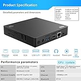 Bqeel Z83V MINI PC Windows 10 Linux Smart Mini Desktop-PC mit Intel Atom x5-Z8350 Prozessor Intel HD Graphik 400 2GB DDR3+ 32GB ROM doppelte Bildschirmdarstellung über VGA und HDMI-Videoausgang - 5