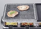 SEVERIN Raclette-Partygrill mit Naturgrillstein und Wendegussplatte, ca. 1.500 W, Inkl. 8 Pfännchen, RG 2341 - 7