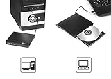 Salcar - USB3.0 DVD-RW DVD/CD Brenner Slim extern Laufwerk Portable(tragbar) DVD CD Brenner, 9,5mm 100% Neu Chip, Superdrive für alle Laptops/Desktop z.B Lenovo,Acer,Asus; PC unter Windows und Mac OS für Apple Macbook, Macbook Pro, MacbookAir, iMac - Schwarz - 4