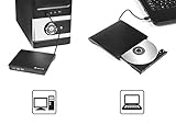 Salcar - USB3.0 DVD-RW DVD/CD Brenner Slim extern Laufwerk Portable(tragbar) DVD CD Brenner, 9,5mm 100% Neu Chip, Superdrive für alle Laptops/Desktop z.B Lenovo,Acer,Asus; PC unter Windows und Mac OS für Apple Macbook, Macbook Pro, MacbookAir, iMac - Schwarz - 4