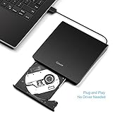 Govee externes Laufwerk, Tragbare Slim USB 3.0 CD DVD RW Brenner Schreiber Player für Windows 10 / 7 / 8, Laptop, Mac, MacBook Air / Pro, Apple, Desktop, PC - Schwarz - 3