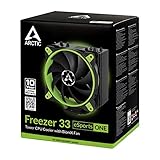 ARCTIC Freezer 33 eSports ONE - Tower CPU Luftkühler mit 120 mm PWM Prozessorlüfter für Intel und AMD Sockel - für CPUs bis 200 Watt TDP - Leiser und Effizienter Cooler (Grün) - 9