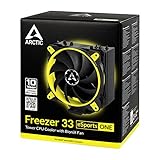 ARCTIC Freezer 33 eSports ONE - Tower CPU Luftkühler mit 120 mm PWM Prozessorlüfter für Intel und AMD Sockel - für CPUs bis 200 Watt TDP - Leiser und Effizienter Cooler (Gelb) - 10