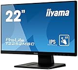 iiyama ProLite T2252MSC-B1 54,6cm (21,5 Zoll) IPS LED-Monitor Full-HD 10 Punkt Multitouch kapazitiv (VGA, HDMI, DisplayPort, USB für Touch) schwarz - 2