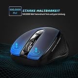 [Updated Version] VICTSING Mini Maus kabellos Wireless Mouse, 2.4G Funkmaus, 2400 DPI 6 Tasten Optische Mäuse mit USB Nano Empfänger Für PC Laptop, Microsoft Pro, Office Home,Schwarz - 3