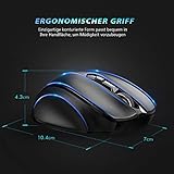 [Updated Version] VICTSING Mini Maus kabellos Wireless Mouse, 2.4G Funkmaus, 2400 DPI 6 Tasten Optische Mäuse mit USB Nano Empfänger Für PC Laptop, Microsoft Pro, Office Home,Schwarz - 5