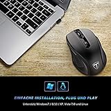 [Updated Version] VICTSING Mini Maus kabellos Wireless Mouse, 2.4G Funkmaus, 2400 DPI 6 Tasten Optische Mäuse mit USB Nano Empfänger Für PC Laptop, Microsoft Pro, Office Home,Schwarz - 6