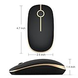 Jelly Comb Kabellose Maus, 2.4G Maus Schnurlos Wireless Kabellos Optische Maus mit USB Nano Empfänger für PC/Tablet / Laptop und Windows/Mac / Linux (Schwarz und Gold) - 7