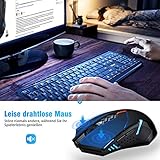 TOPELEK Laptop Maus, Mute-Maus 2.4 G 2400 DPI, 7 Tasten, Drahtlose Maus Silent  Schnurlos Funkmaus Gaming Maus Funk Wireless-maus Optical Business Mouse Mäuse Für PC Laptop iMac Macbook, Office, Home - 3