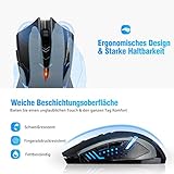 TOPELEK Laptop Maus, Mute-Maus 2.4 G 2400 DPI, 7 Tasten, Drahtlose Maus Silent  Schnurlos Funkmaus Gaming Maus Funk Wireless-maus Optical Business Mouse Mäuse Für PC Laptop iMac Macbook, Office, Home - 4