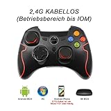 EasySMX Wireless Controller, Drahtloser 2.4G Spiel-Controller unterstützt PC (Windows XP / 7/8 / 8.1/10) und PS3, Android, Vista, TV-Box Tragbare Gamepad Gaming Joystick - 4