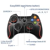 EasySMX Wireless Controller, Drahtloser 2.4G Spiel-Controller unterstützt PC (Windows XP / 7/8 / 8.1/10) und PS3, Android, Vista, TV-Box Tragbare Gamepad Gaming Joystick - 5