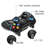 EasySMX [Geschenk für Jungen PC Controller, Wireless Controller Gamepad PS3 Kompatibel mit Windows XP und Vista, Windows 8, PS3, Android und Reichweite bis zu 10M (Blau) - 8