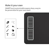 Huion H640P 8192 Drucksensitivität Grafiktablett mit batterielosem Stift und 6 anpassbaren Funktionstasten - 4