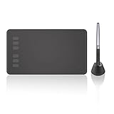 Huion H640P 8192 Drucksensitivität Grafiktablett mit batterielosem Stift und 6 anpassbaren Funktionstasten - 8