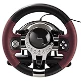 Hama Racing Wheel Lenkrad (für PlayStation 3 und PC, Dual Vibration, mit Gas und Bremspedal, USB-Anschluss, Thunder V5, exklusives PC/PS3 Lenkrad) schwarz/rot/metallic - 2