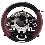 Hama Racing Wheel Lenkrad (für PlayStation 3 und PC, Dual Vibration, mit Gas und Bremspedal, USB-Anschluss, Thunder V5, exklusives PC/PS3 Lenkrad) schwarz/rot/metallic - 2