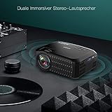Beamer,3000 Lumen ABOX 2018 Aktualisierte Mini LED Projektor,+60% Helligkeit Full HD 1080P,unterstützt HDMI USB SD VGA AV für Amazon Firestick,Laptop,Smartphone perfekt für Fußballspiele,Filme - 7