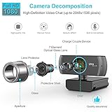 Webcam Full HD 1080P / 1536P Computer Kamera Breitbild Videotelefonie und Aufzeichnung, digitale Webcam mit Mikrofon, Streaming Kamera für Kompatibel mit Windows, Mac und Android - 2
