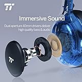 TaoTronics Noise Cancelling Kopfhörer Bluetooth Kopfhörer Over Ear mit aktiver Rauschunterdrückung 25 Std. Laufzeit, TT-BH22 mit eingebauten Mikro CVC 6.0, duale 40 mm Tieftontöner, Faltbare Ohrhörer - 5