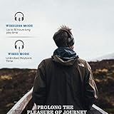 KAMTRON Bluetooth Kopfhörer Noise Cancelling Kabellos - HiFi Stereo Bass Over Ear Headset mit Mikrofon, 26-Stunden-Wiedergabezeit, Flugzeugadapter, faltbar für Reisen und Arbeiten, PC/Handy / TV - 4