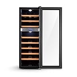 Klarstein Reserva 27D • Weinkühlschrank • Getränkekühlschrank • 76 L • 27 Flaschen • 2 Zonen • 8 Holzeinschübe • sehr leise • verstellbare Standfüße • freistehend • schwarz-silber - 5