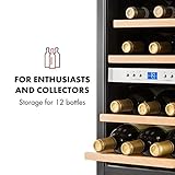 Klarstein Reserva • Getränkekühlschrank • Weinkühlschrank • 34 L • 12 Flaschen • 4 Regaleinschübe • leise • 2 Zonen • 7-18°C Temperaturbereich • LED-Innenbeleuchtung • schwarz-silber - 4