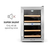 Klarstein Reserva • Getränkekühlschrank • Weinkühlschrank • 34 L • 12 Flaschen • 4 Regaleinschübe • leise • 2 Zonen • 7-18°C Temperaturbereich • LED-Innenbeleuchtung • schwarz-silber - 6