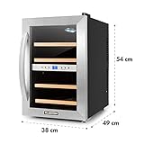 Klarstein Reserva • Getränkekühlschrank • Weinkühlschrank • 34 L • 12 Flaschen • 4 Regaleinschübe • leise • 2 Zonen • 7-18°C Temperaturbereich • LED-Innenbeleuchtung • schwarz-silber - 9
