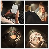 Leselampe Buch, TOPELEK LED Buchlampe Klemme mit 4 LEDs, 3 Helligkeit, LED Klemmleuchte, 360° Flexibel, USB Wiederaufladbar für Nacht Lesen, Kindle, Schlafzimmer, Büro.[Energieklasse A+++] - 7