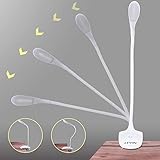 Leselampe klemmen, LED Klemmleuchte buch Dimmbar Schreibtischlampe Augenschutz Flexible Nachttischlampe LED nachladbare klemmlampe kinder mit Touch-Dimmer, 3-Stufe Helligkeit weiß - 3