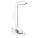 Leselampe klemmen, LED Klemmleuchte buch Dimmbar Schreibtischlampe Augenschutz Flexible Nachttischlampe LED nachladbare klemmlampe kinder mit Touch-Dimmer, 3-Stufe Helligkeit weiß - 4