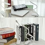 Leselampe klemmen, LED Klemmleuchte buch Dimmbar Schreibtischlampe Augenschutz Flexible Nachttischlampe LED nachladbare klemmlampe kinder mit Touch-Dimmer, 3-Stufe Helligkeit weiß - 5