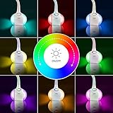 WILIT® HZ T3 5W dimmbare LED Schreibtischlampe, Nachttischlampe mit Schwanenhals, Tischleuchte mit Touchfeld für Farblicht und 3 Helligkeitsstufen, weiß - 3