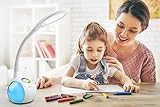 WILIT® HZ T3 5W dimmbare LED Schreibtischlampe, Nachttischlampe mit Schwanenhals, Tischleuchte mit Touchfeld für Farblicht und 3 Helligkeitsstufen, weiß - 5