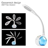 WILIT® HZ T3 5W dimmbare LED Schreibtischlampe, Nachttischlampe mit Schwanenhals, Tischleuchte mit Touchfeld für Farblicht und 3 Helligkeitsstufen, weiß - 6