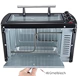 Mini Backofen 13 Liter | inkl. 2x Backblech | Pizzaofen | 60°-250°C | Timer | aufklappbares Krümelblech | Minibackofen | Backofen | Kleiner Backofen | 900 Watt - 4