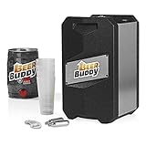 Beer Buddy Neue Version 2018 Bottoms Up-Bierzapfanlage ohne Strom für alle handelsüblichen 5 Liter Fässer-inkl. Zubehör u. Becher, Edelstahl 5 liters, Silber Schwarz - 2