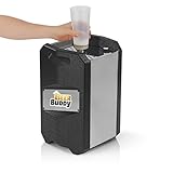 Beer Buddy Neue Version 2018 Bottoms Up-Bierzapfanlage ohne Strom für alle handelsüblichen 5 Liter Fässer-inkl. Zubehör u. Becher, Edelstahl 5 liters, Silber Schwarz - 3