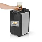Beer Buddy Neue Version 2018 Bottoms Up-Bierzapfanlage ohne Strom für alle handelsüblichen 5 Liter Fässer-inkl. Zubehör u. Becher, Edelstahl 5 liters, Silber Schwarz - 4