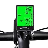 Fahrradcomputer, Bike Kilometerzähler TACHO für Fahrrad, kabellos Wasserdicht Große LCD-automatische Hintergrundbeleuchtung Bewegungsmelder für Speed Abstand Beine geradelt Radfahren Zubehör - 2
