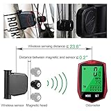 Aodoor Fahrradcomputer, Fahrradtacho Drahtlos Kabellos wasserdicht Fahrradcomputer LCD-Hintergrundbeleuchtung Fahrradtacho Tachometer für Radsport Realtime Speed Track - 3
