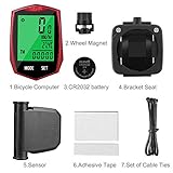 Aodoor Fahrradcomputer, Fahrradtacho Drahtlos Kabellos wasserdicht Fahrradcomputer LCD-Hintergrundbeleuchtung Fahrradtacho Tachometer für Radsport Realtime Speed Track - 4