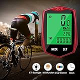 Aodoor Fahrradcomputer, Fahrradtacho Drahtlos Kabellos wasserdicht Fahrradcomputer LCD-Hintergrundbeleuchtung Fahrradtacho Tachometer für Radsport Realtime Speed Track - 5