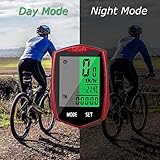 Aodoor Fahrradcomputer, Fahrradtacho Drahtlos Kabellos wasserdicht Fahrradcomputer LCD-Hintergrundbeleuchtung Fahrradtacho Tachometer für Radsport Realtime Speed Track - 6